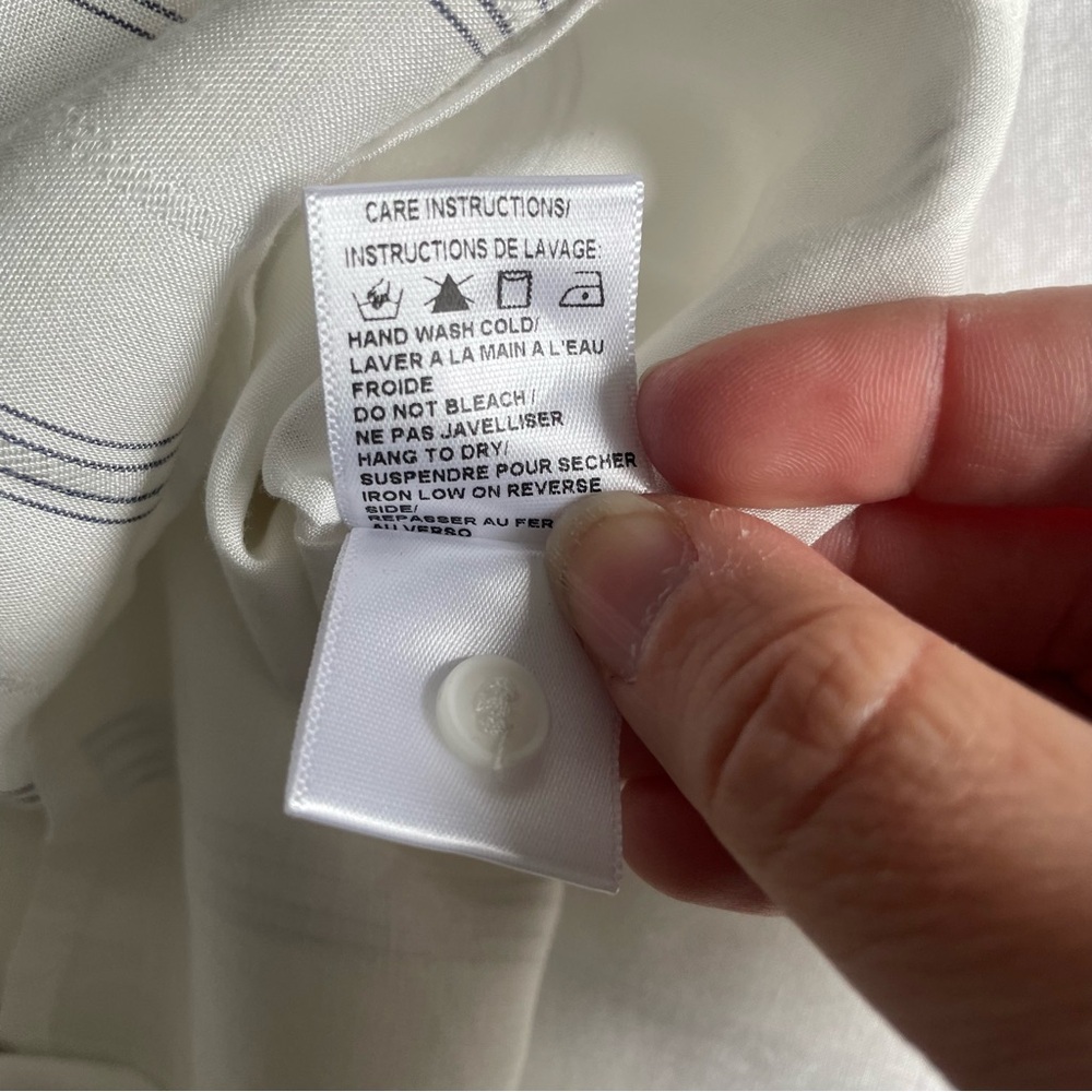 Gentle Fawn "Kaysey" Navy White Pinstripe Button Down Dress - Picture 14 of 14